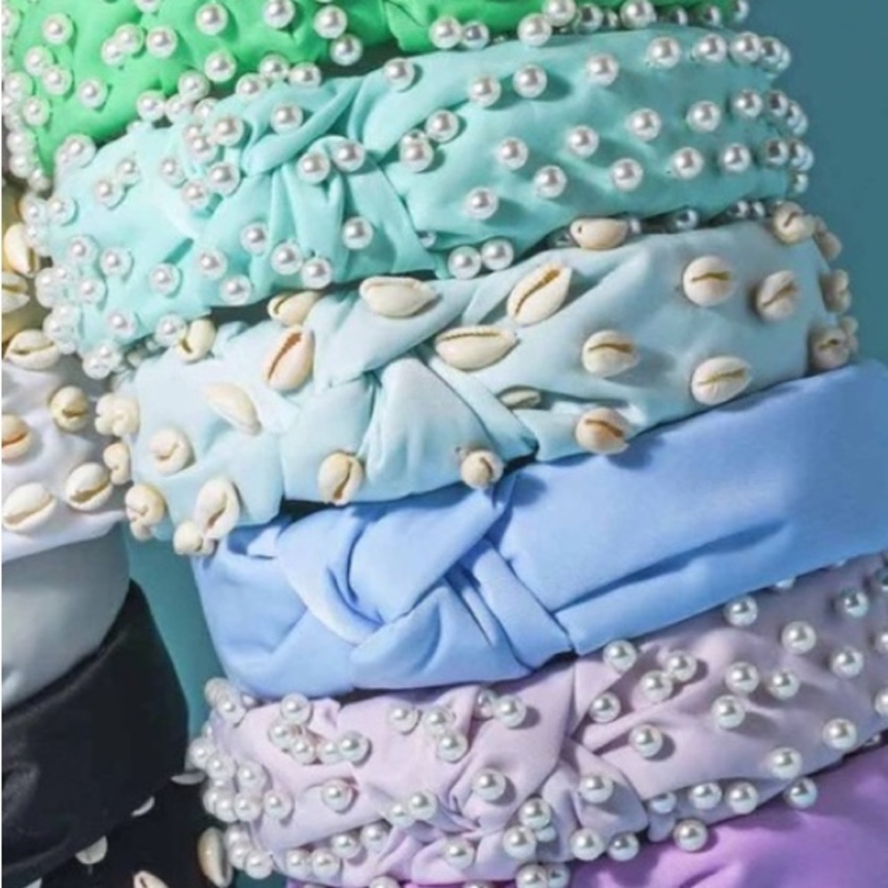 Lele Sadoughi X Stoney Clover Lane Headband In Blue Shell - Picture 11 of 11